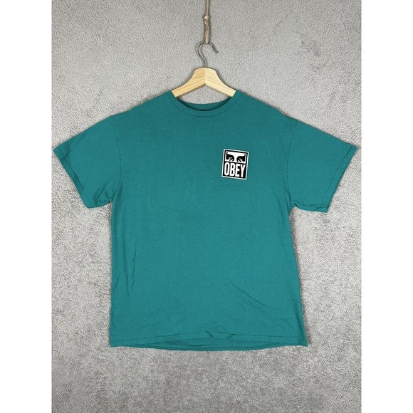 OBEY Other - OBEY SHEPARD FAIREY Big Logo TEE T SHIRT Sz Mens M Turquoise